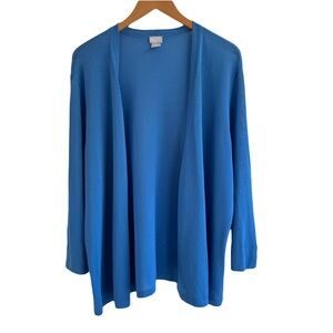 NWT Chico's Vibrant Blue Open Cardigan Sweater Size XXL